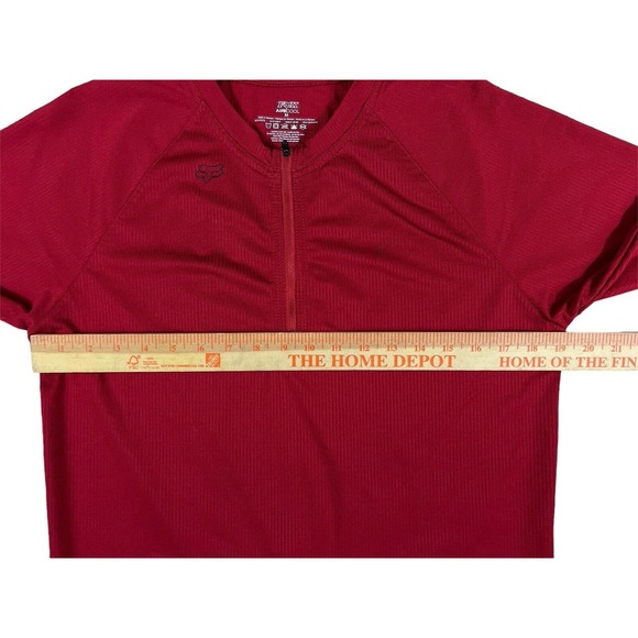 Fox Air Cool Men Red 1/4 Zip Jersey Short Sleeve Sz‎ M - Picture 5 of 6